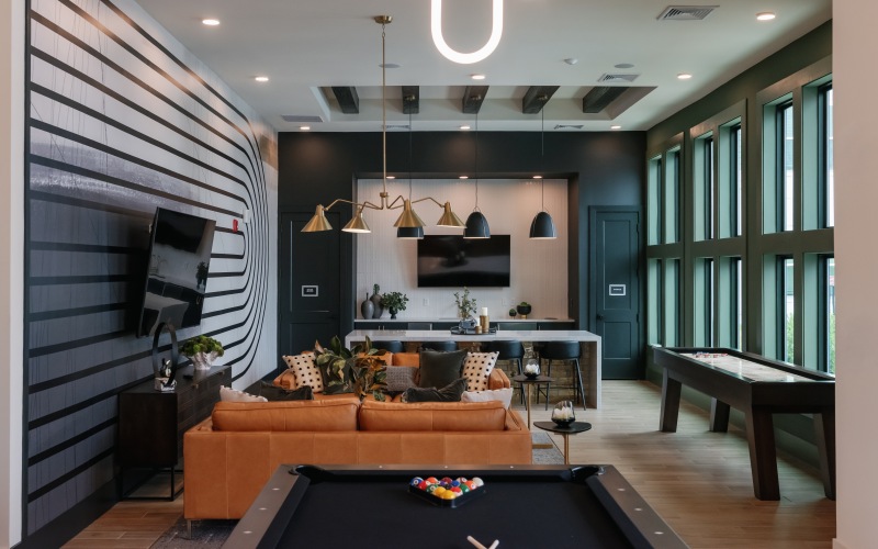 Social Lounge with Gaming, Entertainment Bar, and Seating